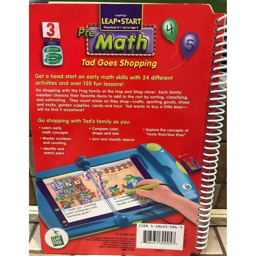 Leap pad Leap frog Tad goes shopping preschool kindergarten up to age 5 complete